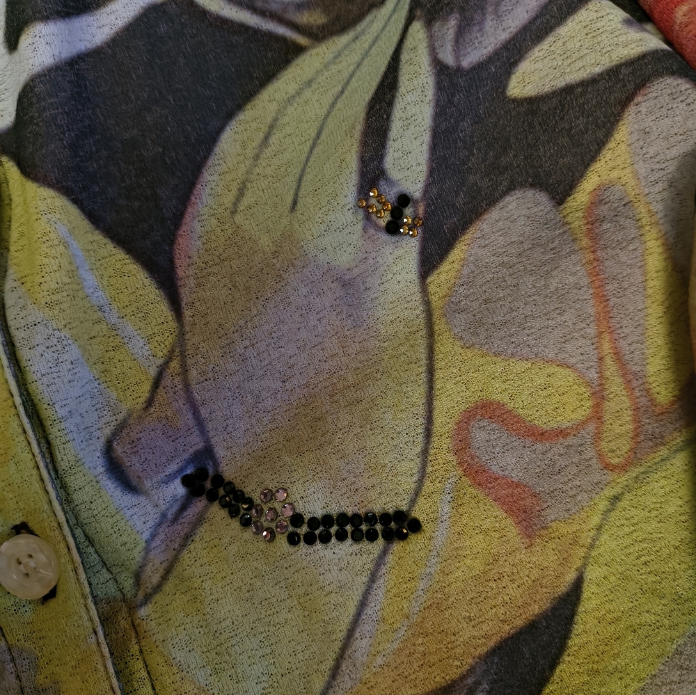 Vintage Multicolor Artistic Print Shirt. M - Picture 5 of 5